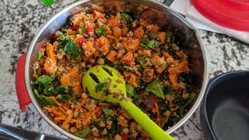 Quinoa, Chickpea and Roasted Yam Salad